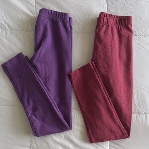 GIRLS THEREABOUTS SPARKLE GLITTER LEGGINGS MAROON AND PURPLE SIZE 7/8 NEVER WORN